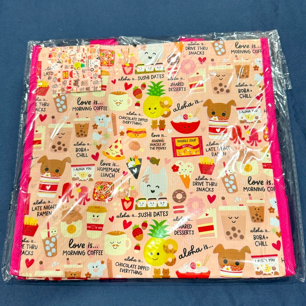 NWT Eden in Love 🩷 “Love & Aloha is…” Mini Crinkle Bag Approx Sz 9.5”x9”x5”